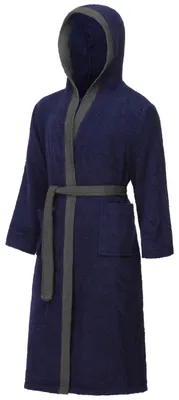 Produktbild von Ladeheid Herren Frottee Bademantel aus 100% Baumwolle LA40-190 (Dunkelblau-29/Dunkelgrau-12, M)