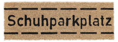 Produktbild von Relaxdays Fußmatte Kokos, Schuhparkplatz, 75x25 cm, schmaler Türvorleger, innen & außen, rutschfest, wetterfest, natur