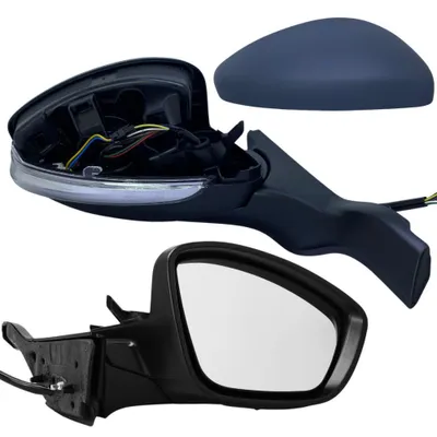 Obrázek produktu pro Zrcátka do vozů Peugeot 208 (A9), 2008 (A94), modely 2012-2019. Vybavení: vyhřívání, elektrické nastavení, senzor teploty, základní povrchová úprava, 6+3 pinů, pravé (strana spolujezdce)
