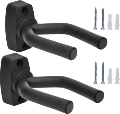 Produktbild von Universal Gitarre Haken Gitarrenständer Gitarre wand Halterung Wandhalterung Gitarre Wandhalter Akustikgitarre, klassische Gitarre, E-Gitarre, Bass, Ukulele, 2 Stück
