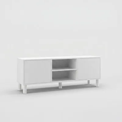 Produktbild von TV-Lowboard mit Türen und Regalböden 160 cm Ruvan - Weiß