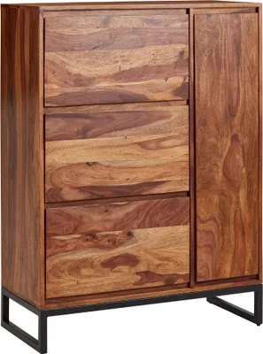 Immagine prodotto di Scarpiera in legno massiccio di sheesham 88x120x40 cm chiusa | Wohnling