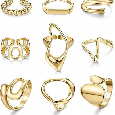 Imagen del producto de Dripio - Juego de anillos - Ajustable - Color dorado, Imagen generada por IA