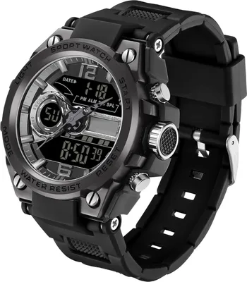 Imagen del producto de Reloj para hombre, reloj de pulsera digital para hombre, reloj militar para hombre, reloj deportivo para hombre, reloj analógico robusto para hombre, reloj digital para hombre con alarma y calendario, reloj deportivo LED, resistente al agua