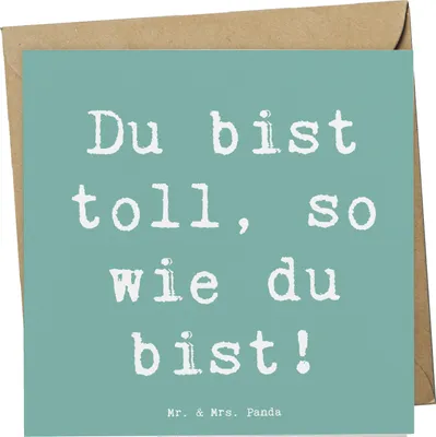 Produktbild von Mr. & Mrs. Panda Grußkarte Spruch Schulanfang Einzigartig - Meeresbrise - Geschenk, ermutigend, liebevolle Worte, faltkarte, Glückwunschkarte, Ermutigung, anlasskarte