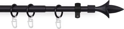 Produktbild von Stilgarnitur Schwarz ( Lilie ) ausziehbar 120-220cm Vorhangstange Ø16mm Komplettstilgarnitur inkl. Befestigungsmaterial, für Gardinen und Vorhänge