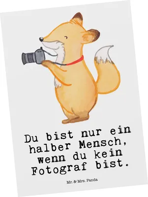 Produktbild von Mr. & Mrs. Panda Postkarte Fotograf Herz - Weiß - Geschenk, Ausbildung, Beruf, Grußkarte, bildkarte, Fotografie, Postkarten, Ansichtskarten, Ansichtskarte