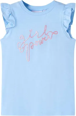 Produktbild von Kinder-T-Shirt mit Rüschenärmeln Hellblau 104