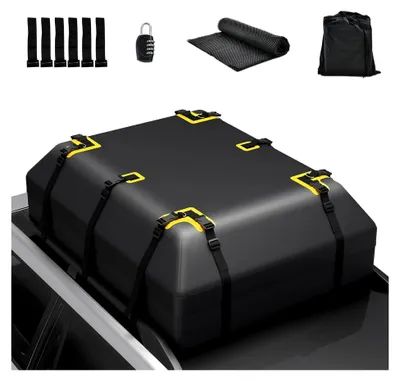 Produktbild von 600L Dachbox für Autos, wasserdichte Dachtasche mit rutschfester Matte & 6 Türhaken, Aufbewahrungslösung für Reisen und Gepäcktransport