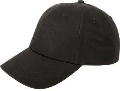 Produktbild von Schwarze Basic Kappe mit gebogenem Schirm, Klettverschluss, 57,5cm Kopfumfang verstellbar