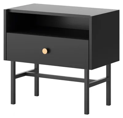 Obrázok produktu pre Selsey Divenos - Nočný stolík so zásuvkou, čierny, 54 cm