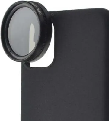 Produktbild von SYSTEM-S CPL Filter 37 mm Circular Polarizer Linse in Schwarz mit Hülle für iPhone 12 Pro