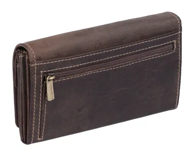 Produktbild von LEAS Damenbörse mit RFID Schutzfolie gegen Datendiebstahl Echt-Leder, dunkelbraun Vintage-Collection
