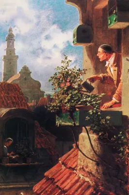 Produktbild von Carl Spitzweg Kunstdruck Bild - Die Dachstube, 1849 (120 x 80 cm)