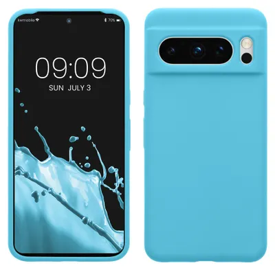 Produktbild von kwmobile Handyhülle für Google Pixel 8 Pro Hülle, für Pixel 8 Pro Case - Hülle Silikon - kabelloses Laden - Hellblau