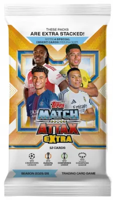 Immagine prodotto di Pacchetto Booster Topps Match Attax Extra 2025/26 – Carte da collezione UEFA