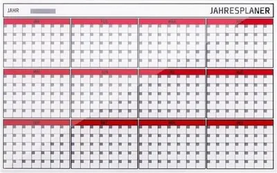 Produktbild von Glasboard Jahresplaner 12 Monaten 78x48cm