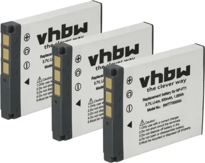 Produktbild von vhbw 3x Akku kompatibel mit Sony Cybershot DSC-T11, DSC-T33, DSC-T3, DSC-T5, DSC-T3s, DSC-T9 Kamera (500 mAh, 3,6 V, Li-Ion)