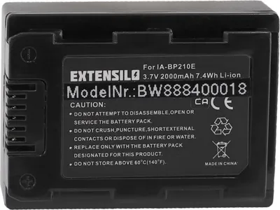 Produktbild von EXTENSILO Akku Ersatz für Samsung IA-BP210E, CS-BP120E, IA-BP210 für Kamera (2000 mAh, 3,7 V, Li-Ion)