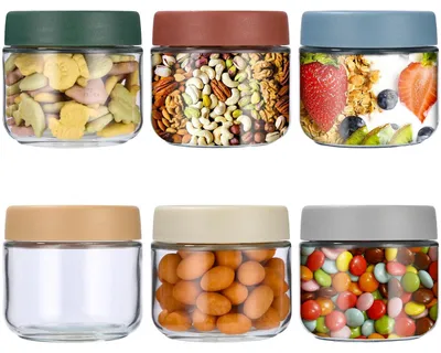 Immagine prodotto di Barattoli di vetro riutilizzabili da 300 ml per la conservazione degli alimenti