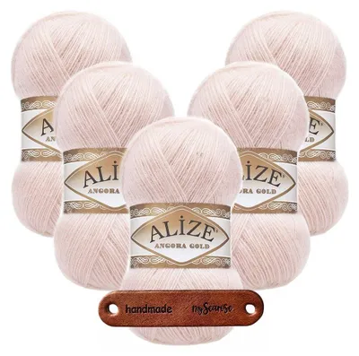 Produktbild von 5 x ALIZE Angora Gold 271 Pearl Pink mit Label