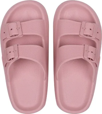 Produktbild von ASKSA Uni Hausschuhe Super Weich Sandalen mit Schnalle Dicken EVA Schlappen Rutschfeste Badelatschen, Rosa, Groesse: 44-45