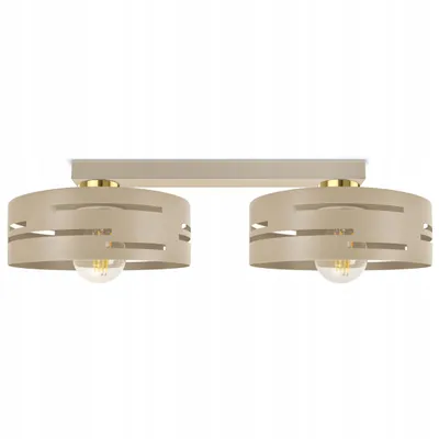 Produktbild von LUXOLAR Deckenleuchte Laser 46cm 2-flammig Beige Gold E27