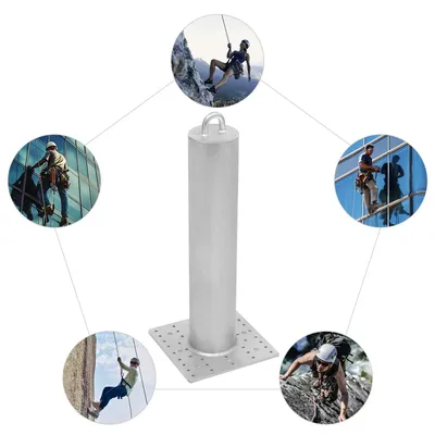 Image de Ancrage de toit - Poteau de protection antichute - Pour béton - Poteau de 30,5 cm - Charge de rupture : 2 268 kg - Charge admissible : 59 à 190 kg - Avec vis - Argent
