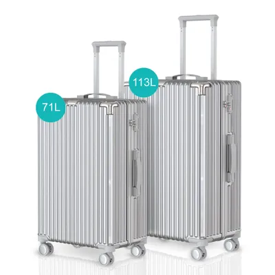 Immagine prodotto di Voyagoux® - Set di valigie da viaggio - Valigia - 2 pezzi - M/L - Argento