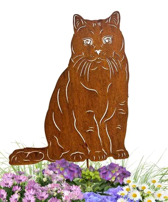 Image de Décoration de jardin "Chat rouillé", 30 cm