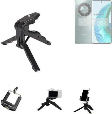 Produktbild von K-S-Trade Stativ Tisch-Ständer Dreibein Handy-Stativ Ständer kompatibel mit Honor Magic6 Lite Mini-Stativ Smartphone Tripod Handy-Stativ aus Plastik