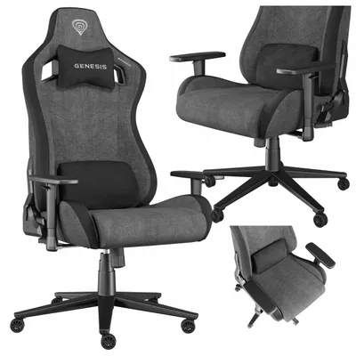 Zdjęcie produktu dla GENESIS NFG-2244, Fotel dla gracza, 150 kg, Obite siedzisko, 160 cm, 195 cm, Czarny