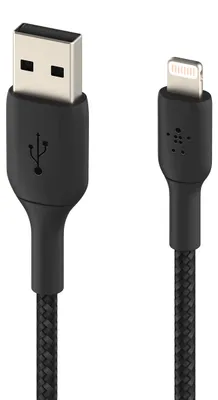 Produktbild von Belkin CAA002BT3MBK, 3 m, Lightning, USB A, Männlich, Männlich, Schwarz