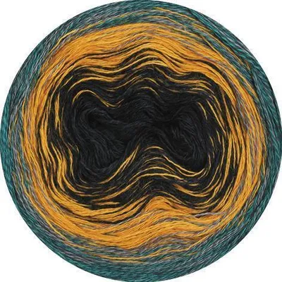 Produktbild von Lana Grossa - Shades of Merino Baumwolle 0414 dunkelgrün grau hellorange