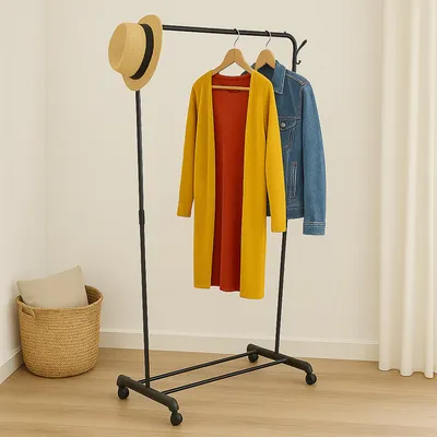 Produktbild von Kleiderständer mit Rollen Rollgarderobe für Schlafzimmer oder Flur