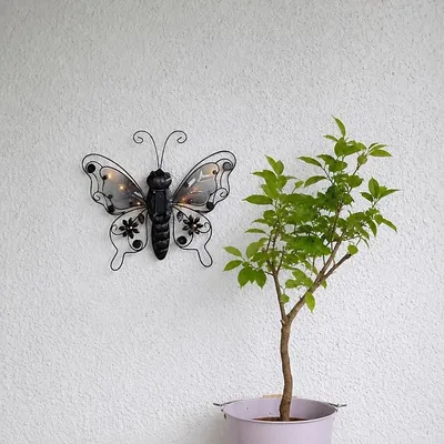 Produktbild von Star Trading Butterfly, Leichte Dekorationsfigur, Schwarz, Metall, Ambiente, IP44, 8 Glühbirne(n)