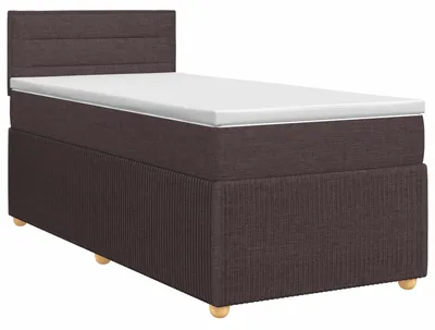 Produktbild von vidaXL Boxspringbett mit Matratze Dunkelbraun 90 x 200 cm Stoff