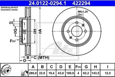 Image de Disque de frein ATE 24.0122-0294.1