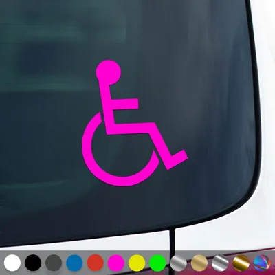 Produktbild von PantherPixel Behindert Aufkleber Handicap Rollstuhlfahrer Sticker Auto Geschenkidee Farbe Neon-Pink
