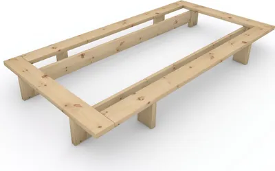 Produktbild von Massivholzbett im japanischen Stil "Komorebi" 90x200 Zirbe