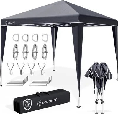 Produktbild von CASARIA® Pavillon Capri 3x3m Pop-Up UV-Schutz 50+ Wasserdicht Winterfest mit Tasche Faltbar Stabil Camping Garten Faltpavillon Partyzelt Anthrazit