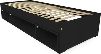 Produktbild von Bett mit Stauraum Maël 90x200 - Schwarz