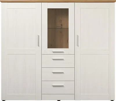 Produktbild von trendteam Wohnen Highboard Shade Andersen Pine weiß 159 x 140 x 41 cm