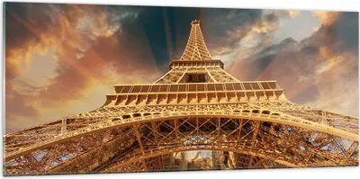 Produktbild von Bilder auf glas - Eiffle Architektur Paris - 120x50cm - Glasbilder - Wandbilder - Kunstdruck - zum Aufhängen bereit - Wanddekoration aus Glas - Glas Bilder - Wandbild auf Glas - GAB120x50-2437