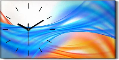 Produktbild von Dekor Leinwand Uhr Wandbilder Geräuschlos 60x30 Wellen der Abstrakten Kunst - schwarze Hände