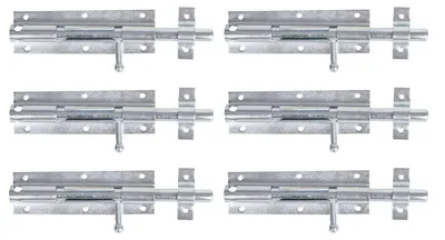 Immagine prodotto di Alberts 824037 Bullone Grendel, con impugnatura a pomello e senza molla, zincato, piastra 175 x 55 mm, set da 6