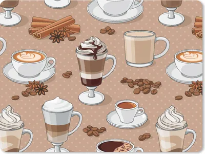 Produktbild von MuchoWow® Mauspad Mousepad Muster - Kaffee - Cappuccino - Schokolade 23x19 cm - Mousepads - Maus Mat - Pad - Mausunterlage - Schreibtischunterlage - Mauspad