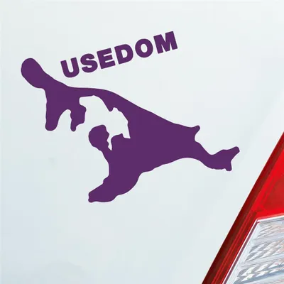 Produktbild von Auto Aufkleber USEDOM Spaß Insel Deutschland Urlaub 10x9 cm Lila Sticker Heckscheibenaufkleber