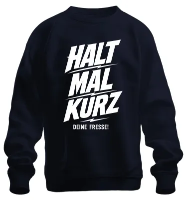 Productafbeelding van Stop even even je mond. Grappig, sarcastisch, statement-trui. Zweetshirt, pullover, marineblauw, maat S