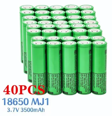 Obrázok produktu pre Li-ion batéria 18650 - INR18650 MJ1 - 3500 mAh, 3,7 V - Opakovane nabíjateľná - Cylindrická článok - Súprava 40 kusov